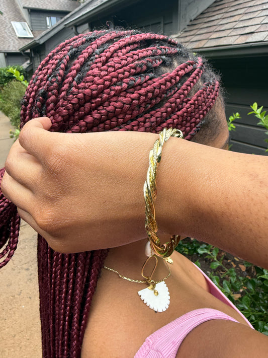 Braided Gold Bangle