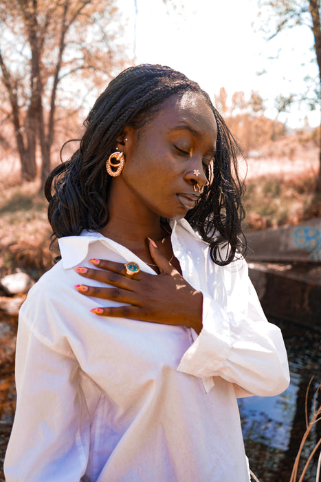 Sika kɔkɔɔ Twin Flame Earrings