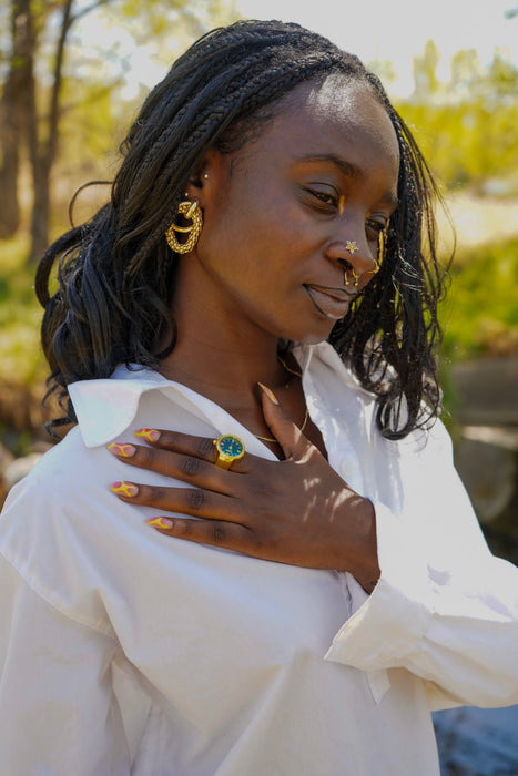 Sika kɔkɔɔ Twin Flame Earrings