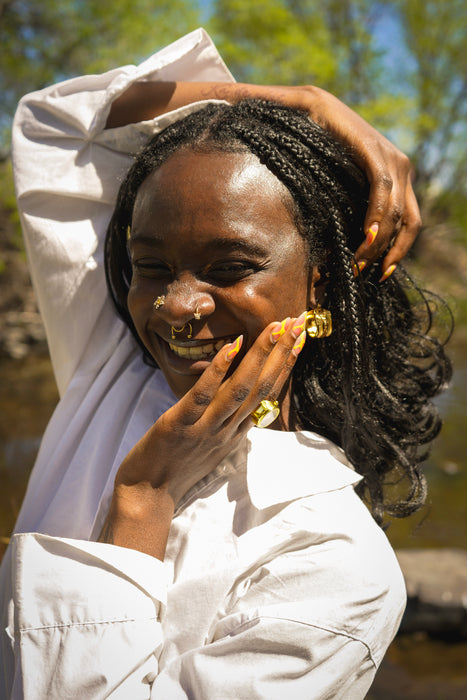 “Sika kɔkɔɔ” Gold Engraved Earrings