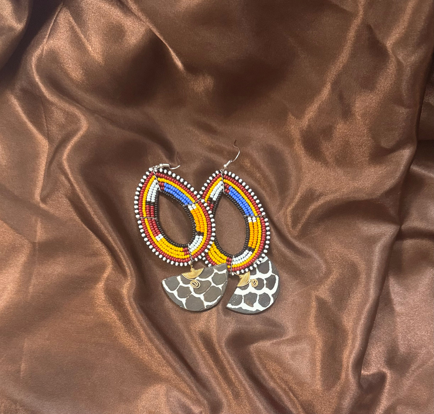 Beaded Earrings with Bone
