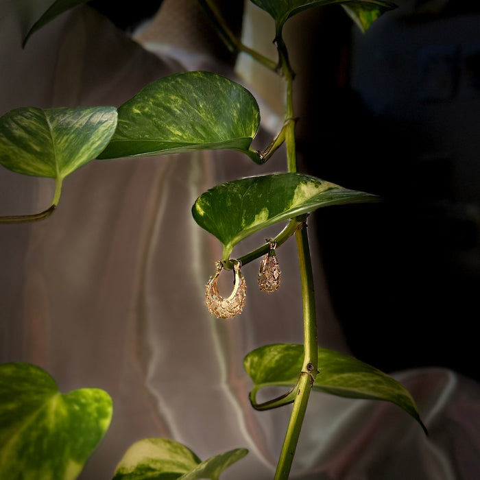 "Auntie's Purse" Rose Gold Hoops