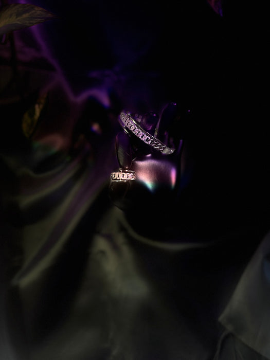 Chains n' Whips Silver Bangle and Ring Set